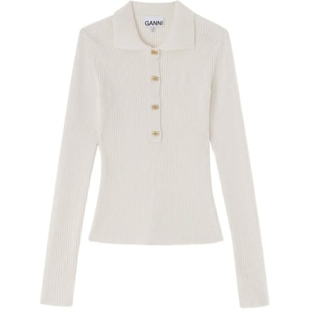 Ganni T-shirt en Polo Bianco