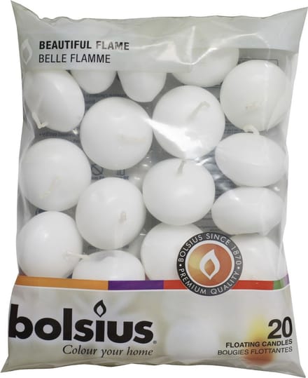 Bolsius - Drijfkaarsen - Ø4,5 cm - 20 stuks per verpakking - Wit