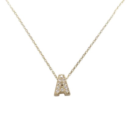Gouden ketting met A zirkonia hanger