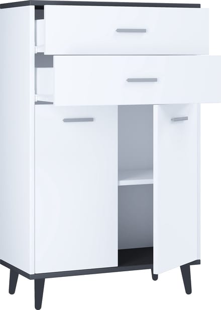 Houten hoogslaper Ladekast Draaideuren Lade Lindas