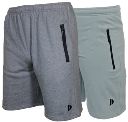 2-Pack Donnay - Joggingshort (Nick) - Sportshort - Heren - Silver-marl/Granite green (802) - maat L