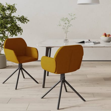 vidaXL - Eetkamerstoelen - draaibaar - 2 - st - fluweel - bruin