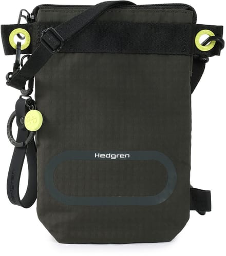 Hedgren schoudertas Otu Flat Vertical Crossover RFID Black Ink groengrijs