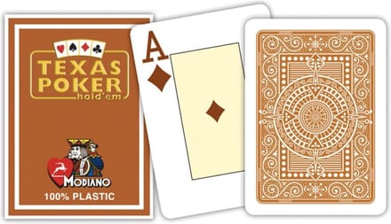 Modiano poker speelkaarten bruin 2 index