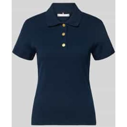 Tommy Hilfiger Gold Button Slim Ss Dark Night Navy Maat: M | Poloshirts Outlet | Dames | Blauw