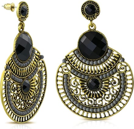 Montebello Oorbellen Vintage FEF357 - Bijoux - Boheems - 65x42mm