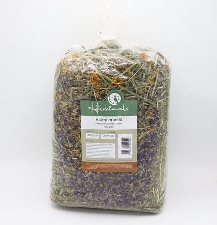 Herbimals Bloemenveld - 600 gram - Premium hooi met kruiden