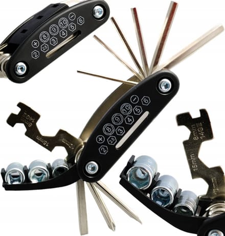 RAION - Multitool Bicycle Set - 16 in 1 - Compact - Klapmes Stijl