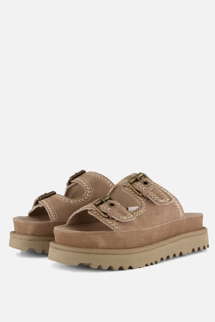 Warmbat Balgarup Exclusief Slippers taupe Suède - Maat 37