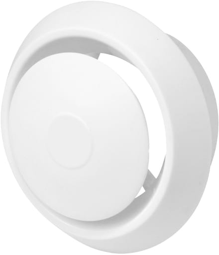 Afzuigventiel Ø125 mm - Toe- en afvoer - Kunststof - Wit