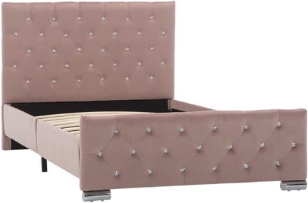 Effen Roze Stoffen Bedframe 100x200 cm - Klassiek en Stevig Design