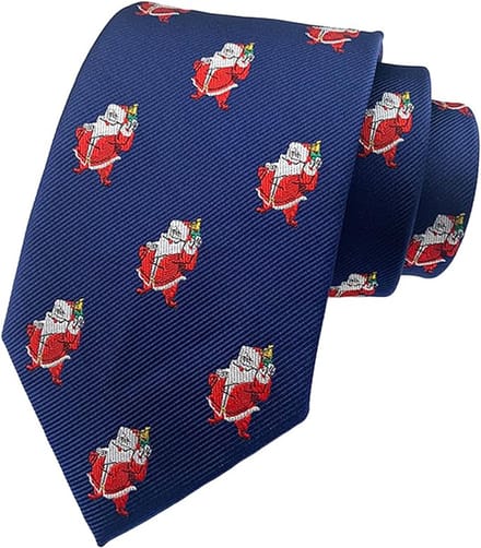 Sorprese Stropdas - Kerst Stropdas - 100% Zijde - Blauw - Stropdassen - Model 1 - Cadeau