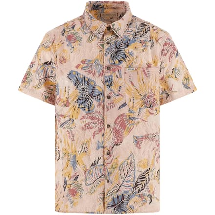 Guess M5gh42wh800 Overhemd Met Korte Mouwen Beige XS Man