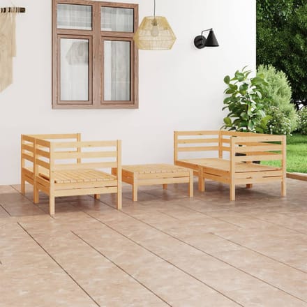 vidaXL - 5-delige - Loungeset - massief - grenenhout