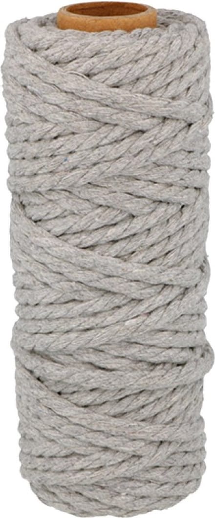 Grijs katoenen koord 25 m x 6 mm - Artemio