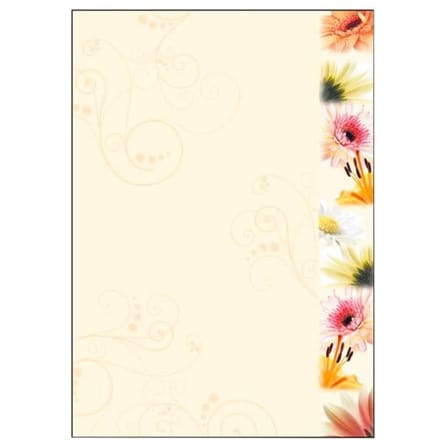 Designpapier Sigel A4 90grs - bloemen pak 50 vel