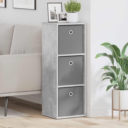 vidaXL - Dressoir - met - lade - Beton - Grijs - 30,5 - x - 27 - x - 84,5 - cm