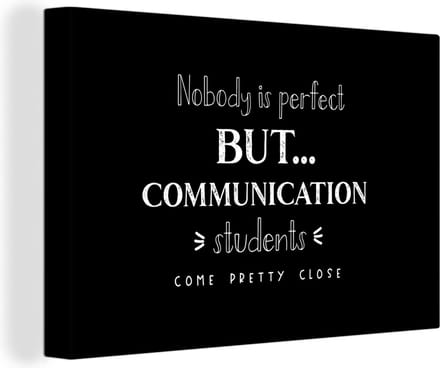 Canvas Schilderij Quote - Studenten - Communication - 60x40 cm - Wanddecoratie
