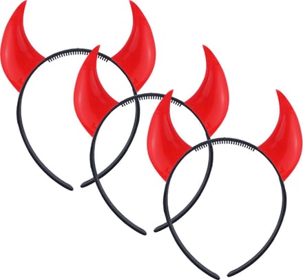 Halloween duivel hoorntjes - 3x - diadeem - rood - plastic