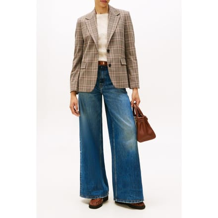 Tommy Hilfiger Core Check Regular Straight Blazer Brown Taglia: 36 | Blazers Outlet | Donna | Marrone