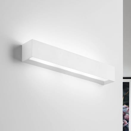 TECNICO by Sforzin Hermione wandlamp, 52,5 cm breed, wit, gips, G9