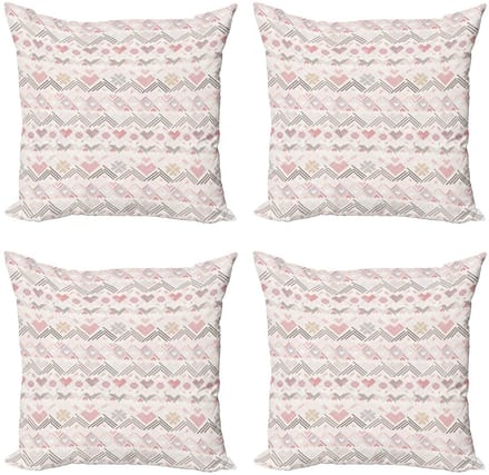 ABAKUHAUS Pastel Kussenhoes Set 4x40 cm – Dubbelzijdig bedrukt – Microvezel
