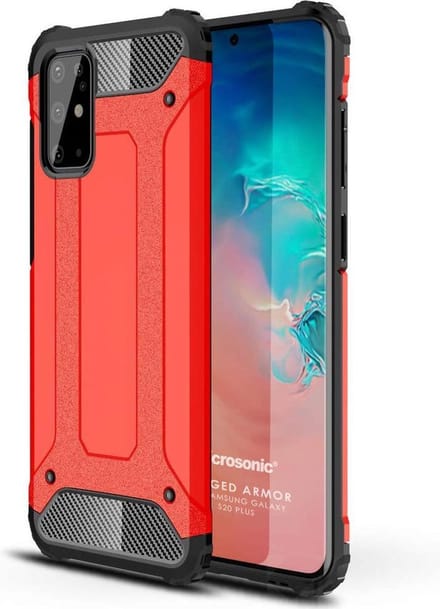 Armor Hybrid Geschikt voor: Samsung Galaxy S20 Plus Hoesje - Rood