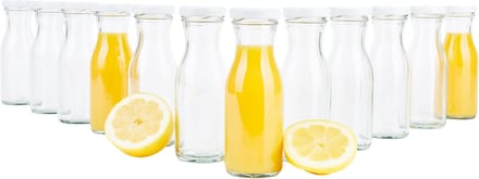 Set van 12 karaffen 150 ml + To 43 deksel wit