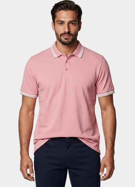 Bos Bright Blue Scotland blue polo heren brick polo plain contrast col spe25108br06sb/738 candy