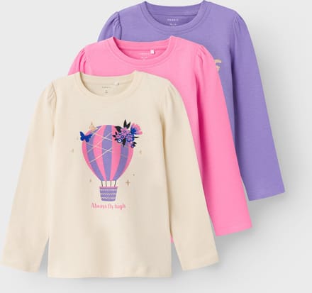 NAME IT NMFLARA LS TOP PB 3P Meisjes T-shirt - Maat 92