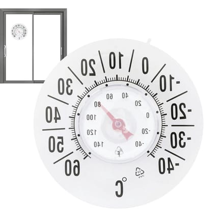 Buiten Temperatuur Meter - Analoge Klok - Temperatuur Monitoren - Batterijvrije Mechanische - 19 Centimeter Diameter - Wit