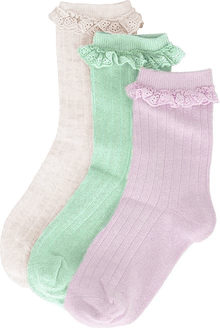 iN ControL 3pack RIB socks RUFFLE pastel 31/34