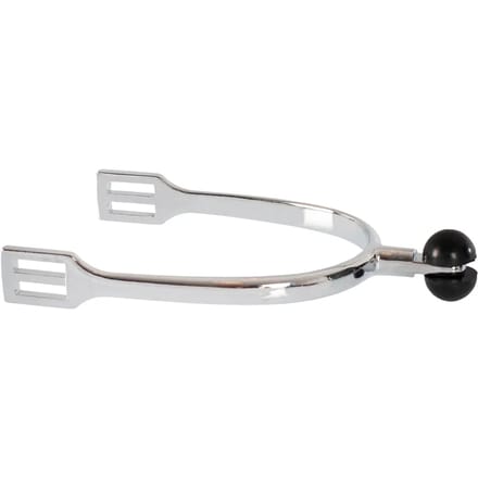 Chromen sporen voor paard met rubberen bal en nylon riemen Pro-Light
