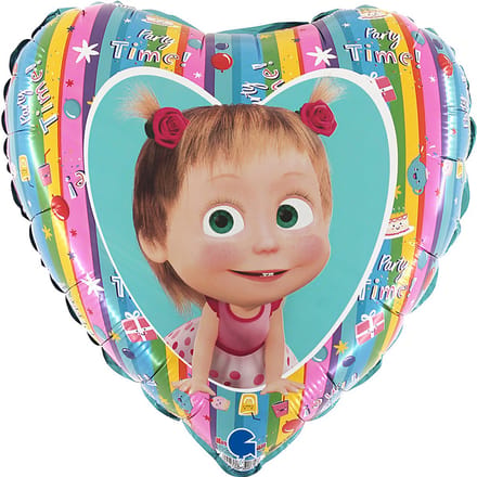 Masha en de Beer Regenboogfolie ballon 46 cm
