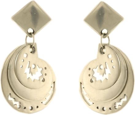 Behave Dames oorbel hanger zilver-kleur 4,5 cm