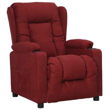 vidaXL - Fauteuil - verstelbaar - stof - wijnrood