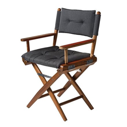 Regisseursstoel Teak DeLuxe met Forza Zwart kussenset