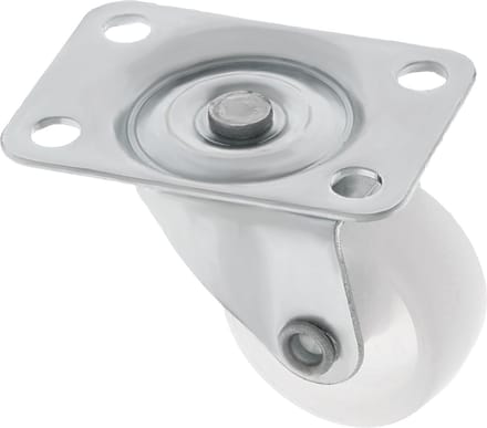 AMIG zwenkwiel/transportwiel - D30mm - nylon - 45kg draagvermogen - wit