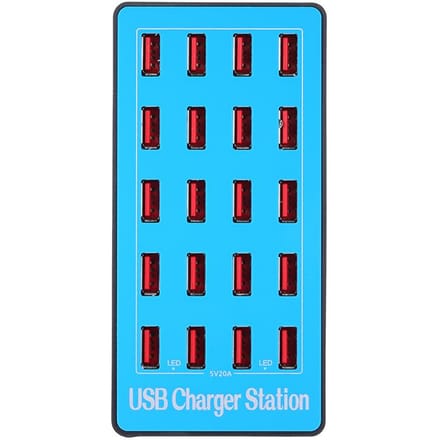 USB slimme oplader met 20 poorten voedingsadapter van universeel compatibiliteitslaadstation voor EU Plug blue