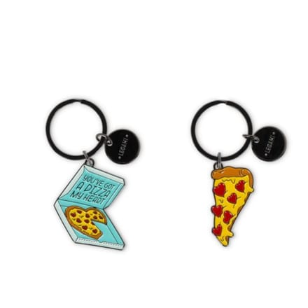 Legami valentijnsdag sleuterhanger set van 2 - pizza