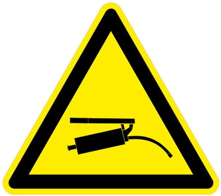 Waarschuwingssticker drukspuit 300 mm