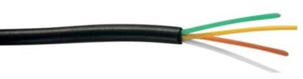 Telefoonkabel 4-aderig op rol | CCA (AWG30) | rond | zwart | 100 meter
