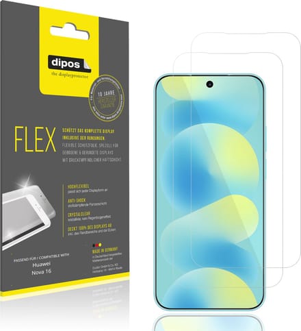 dipos – 2x Beschermfolie geschikt voor Huawei Nova 16 | 3D Full Cover Screenprotector | 100% Passend