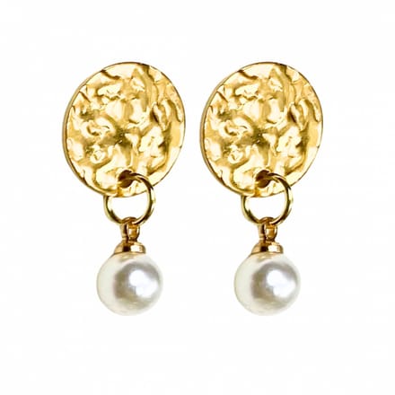 Oorbellen -Synthetische-parel -RVS -goudkleur-Charme Bijoux