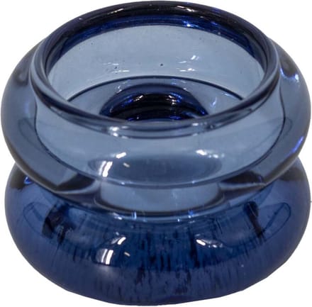 Glazen waxine- en kaarsenstandaard blauw