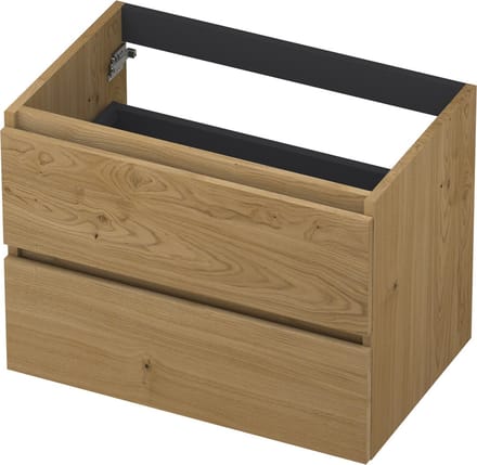 INK® wastafelonderkast 2 laden greeploos fineer eiken 70x52x45cm, natur