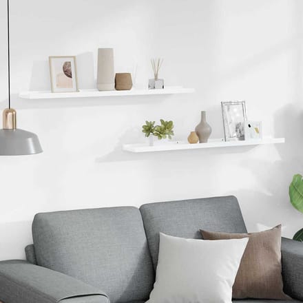 vidaXL - Fotoplanken - 2 - st - 80x9x3 - cm - MDF - wit