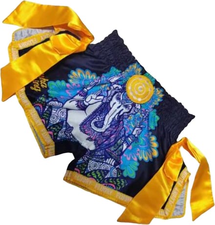 Fluory Muay Thai Kickboks Broekje Olifant Zwart MTSF101 - M