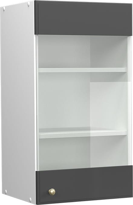 Vicco Fame-Line Glazen keukenkast – 40 cm Antraciet-goud