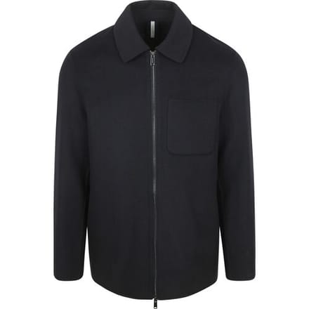 Onderhemd Profuomo Overshirt Woolblend Navy